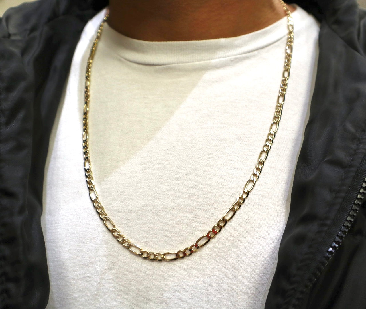 CHAINE FIGARO SOLIDE 14k