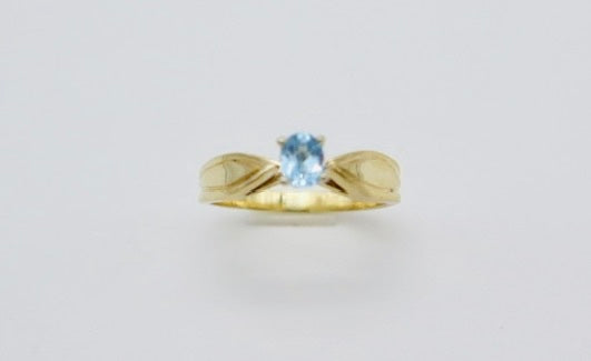 Bague or 14k Blue Topaz