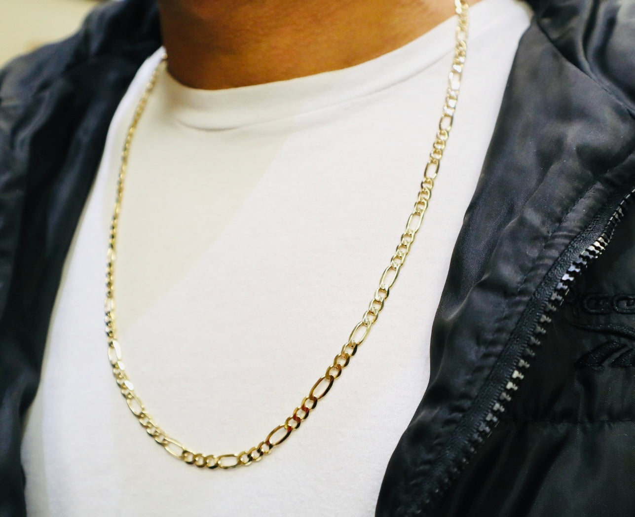 CHAINE FIGARO SOLIDE 14k