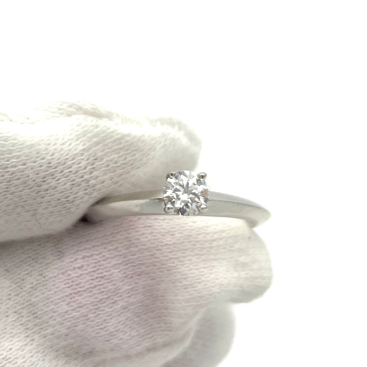 Bague Solitaire Or blanc 10k