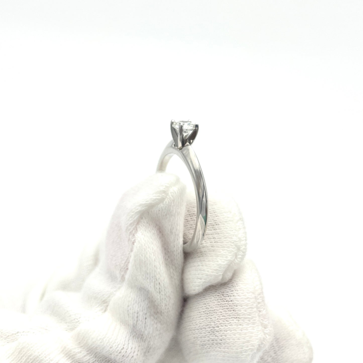 Bague Solitaire Or blanc 10k