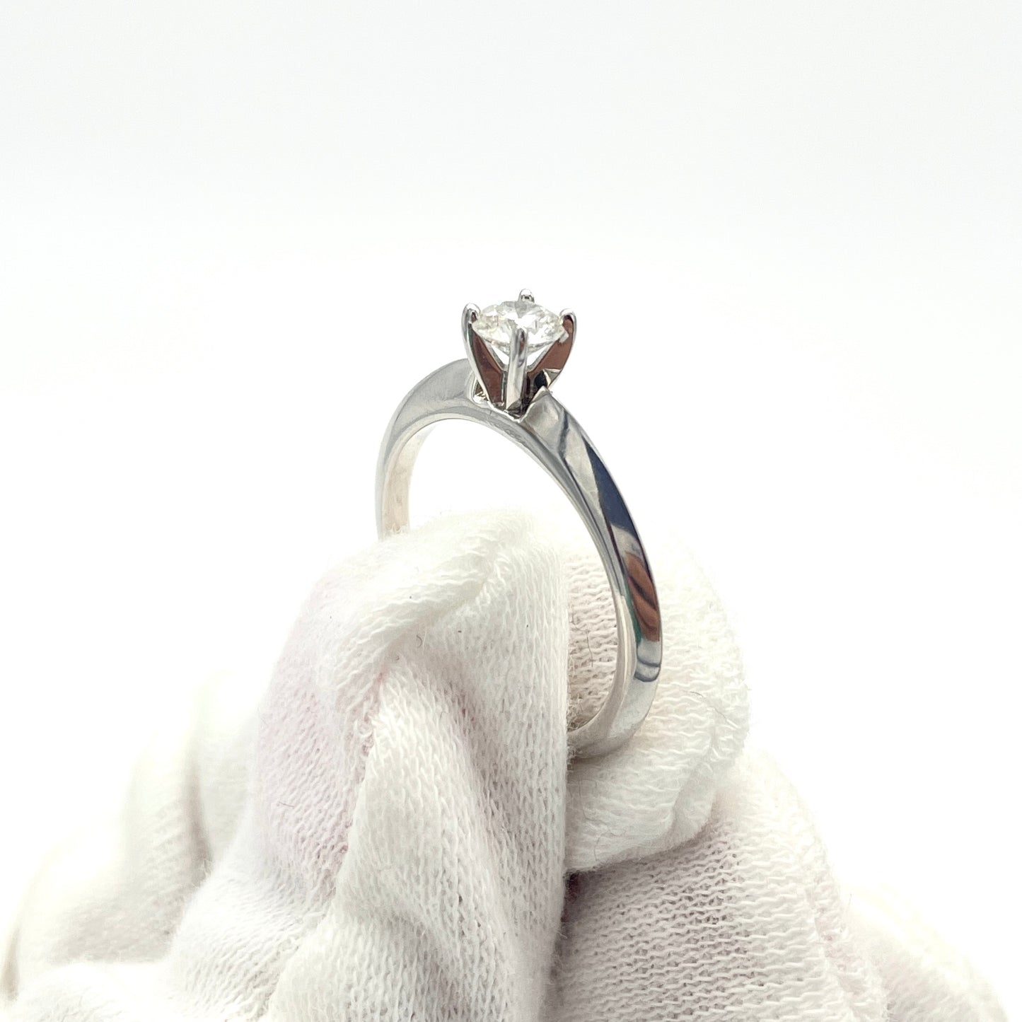 Bague Solitaire Or blanc 10k