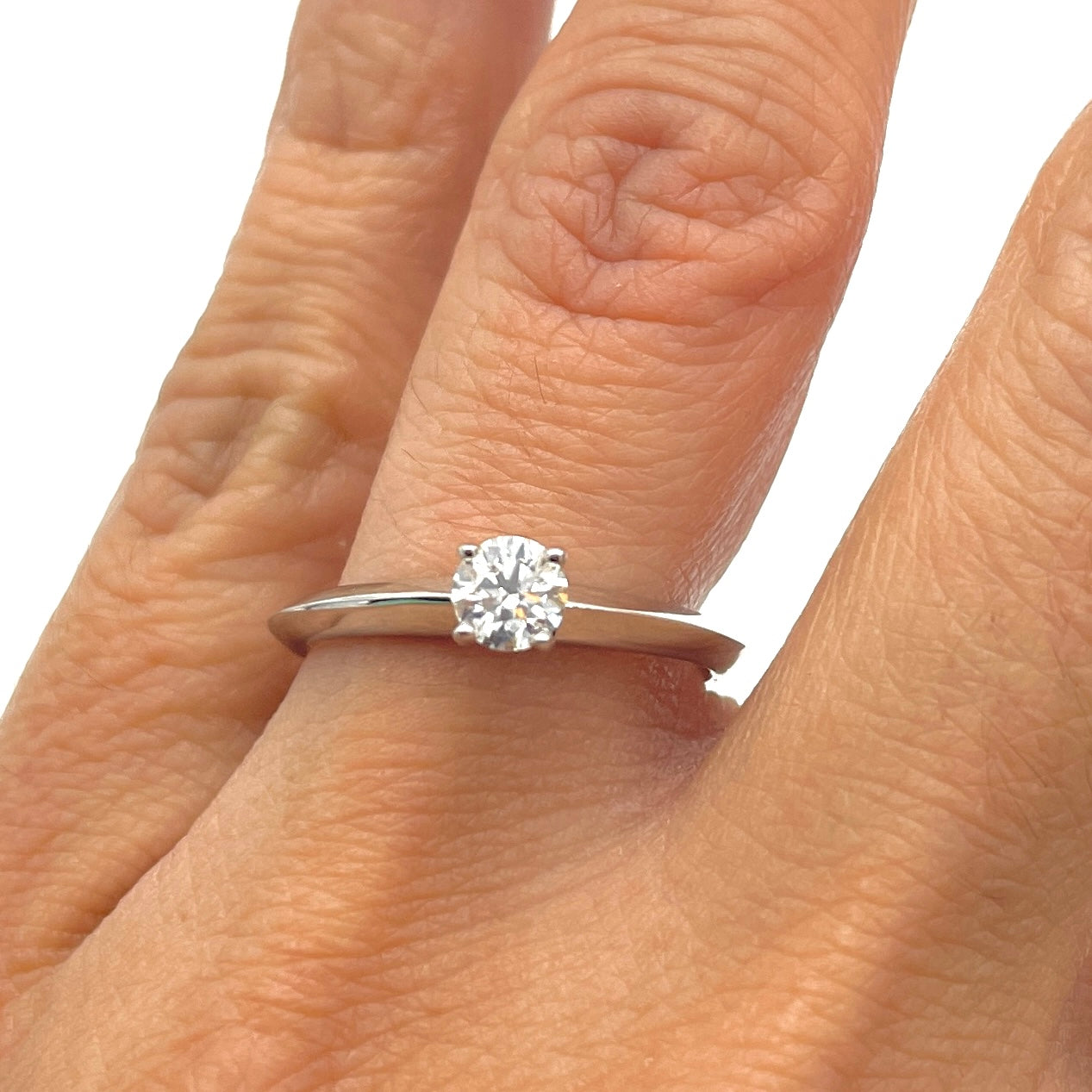 Bague Solitaire Or blanc 10k