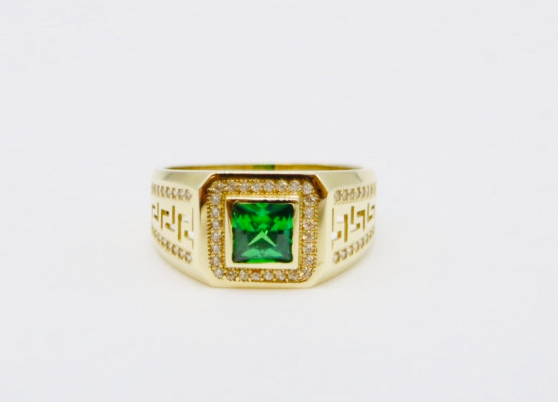 BAGUE HOMME VERTE EMERAUDE