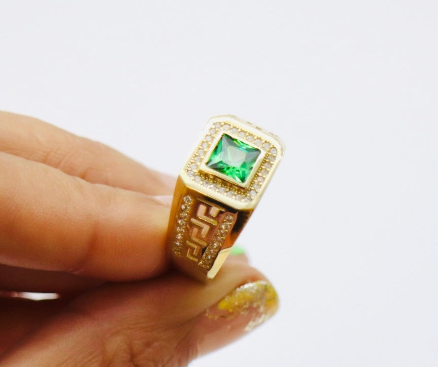 BAGUE HOMME VERTE EMERAUDE