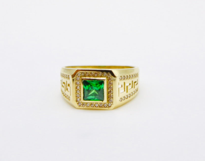 BAGUE HOMME VERTE EMERAUDE