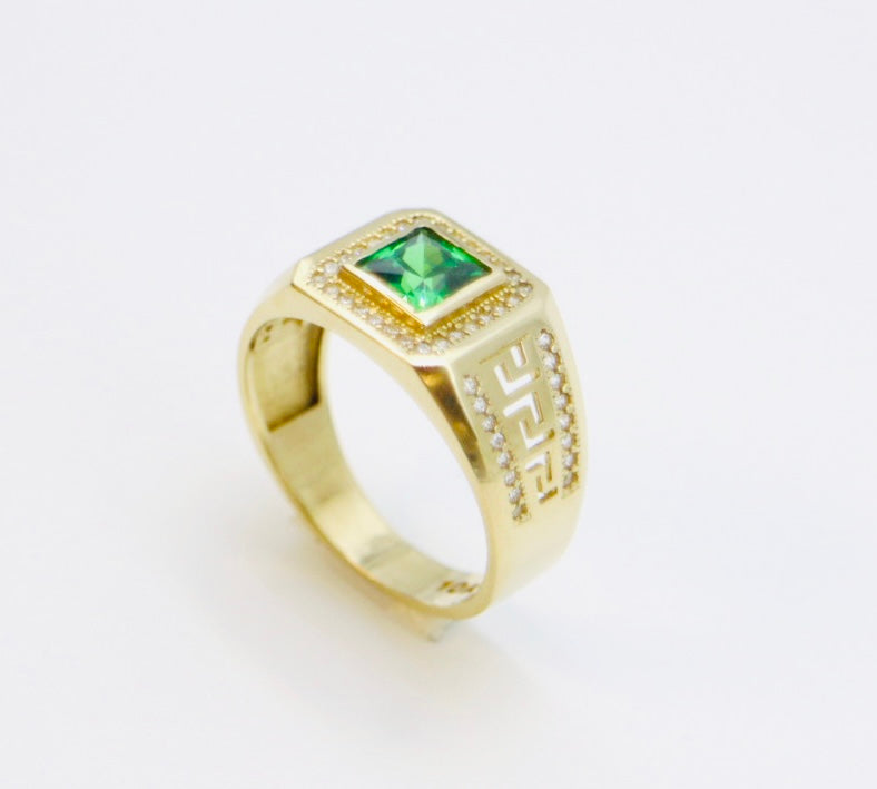 BAGUE HOMME VERTE EMERAUDE